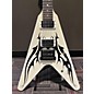 Used Gibson Used 2009 Gibson Tribal Flying V White With Black Tribal Print Solid Body Electric Guitar