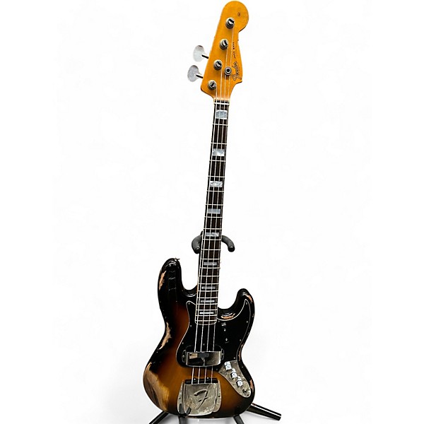 Used Used 2023 Fender LTD Custom 64' Jazz Bass Heavy Relic Faded Aged 3 Tone Sunburst Electric Bass Guitar