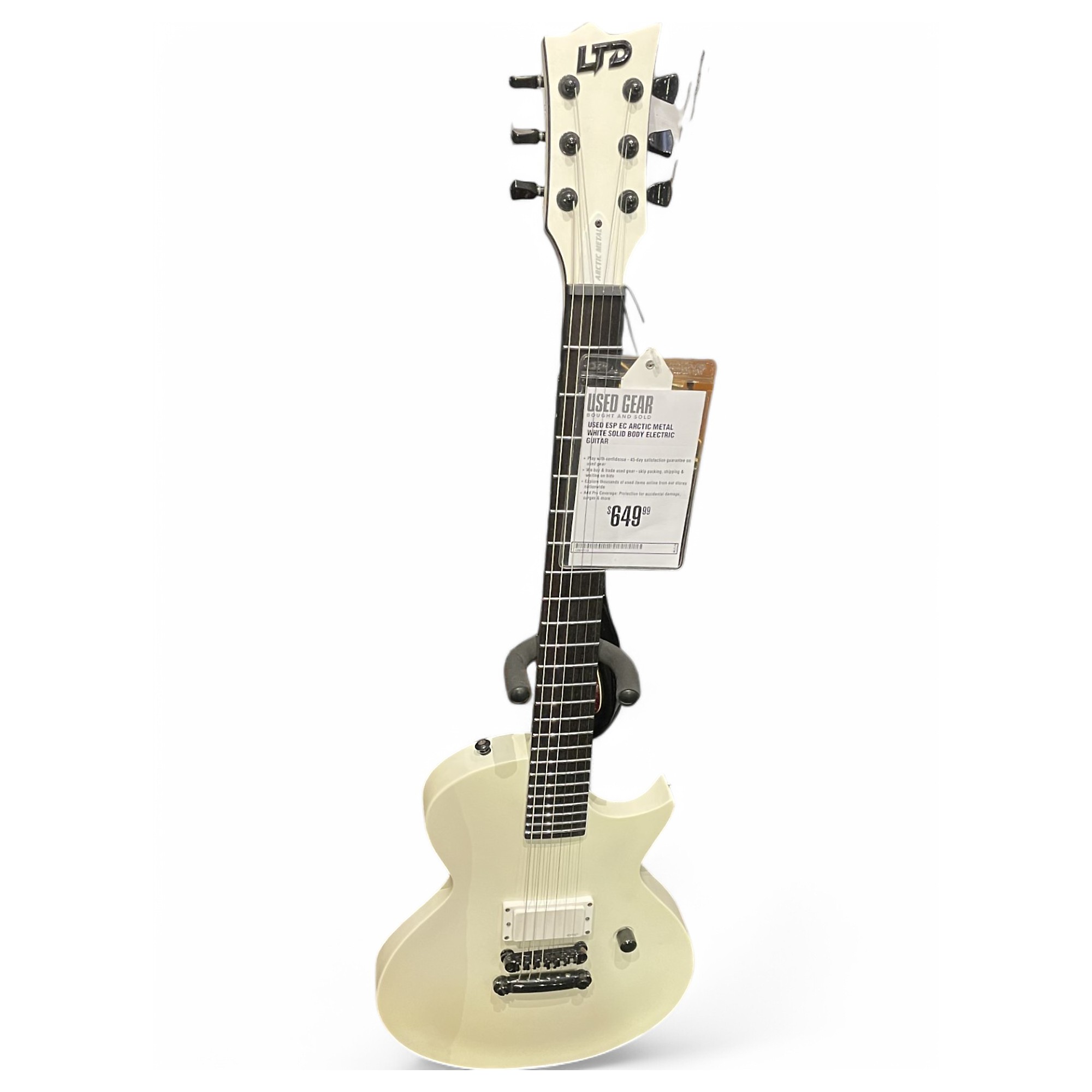 Used ESP EC Arctic Metal White Solid Body Electric Guitar