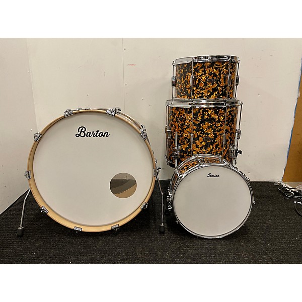 Used Barton Drums Used Barton Drums 4 piece Studio Custom Black Gold Drum Kit