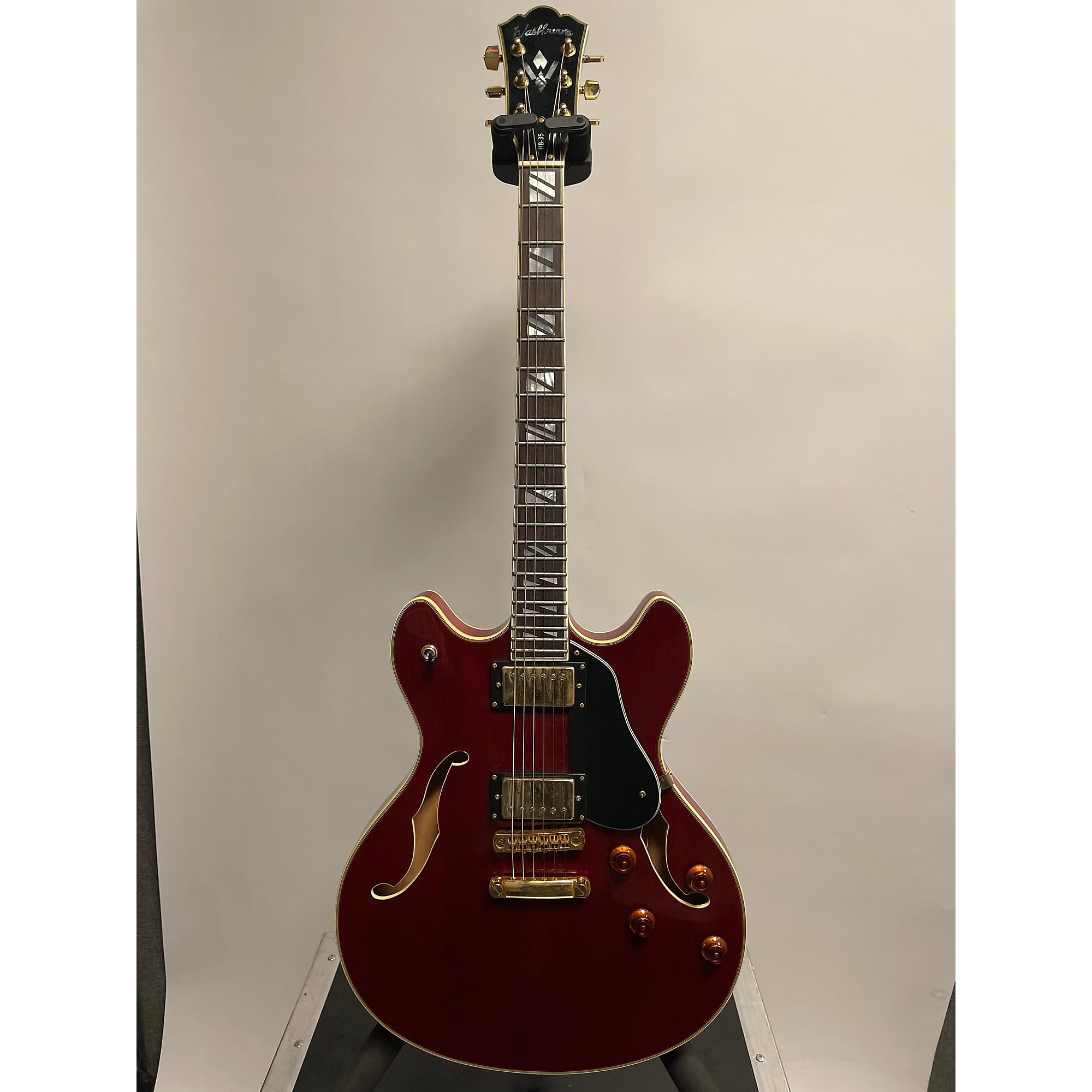 washburn HB-35 セミアコ レッド Washburn HB-35 Semi Hollow Guitar Wine Red & Hardshell Case