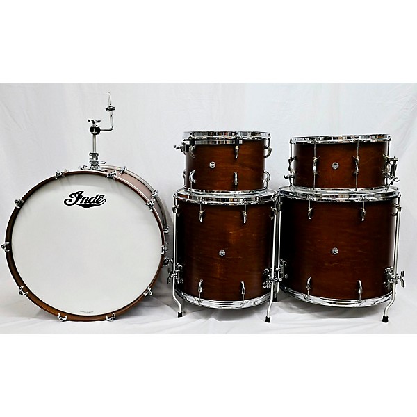 Used Used Independent Drum Lab 5 piece Flex Tuned Maple Drum Set Mahogany Stain Drum Kit