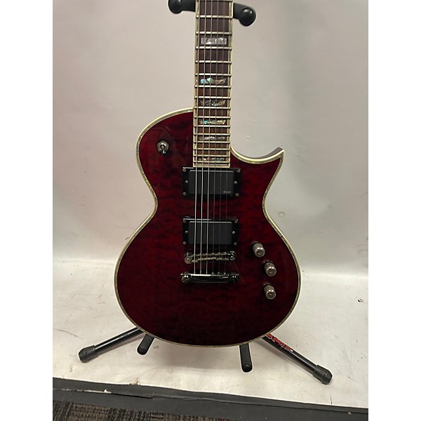 Used ESP Used ESP EC1000QM Black Cherry Solid Body Electric Guitar