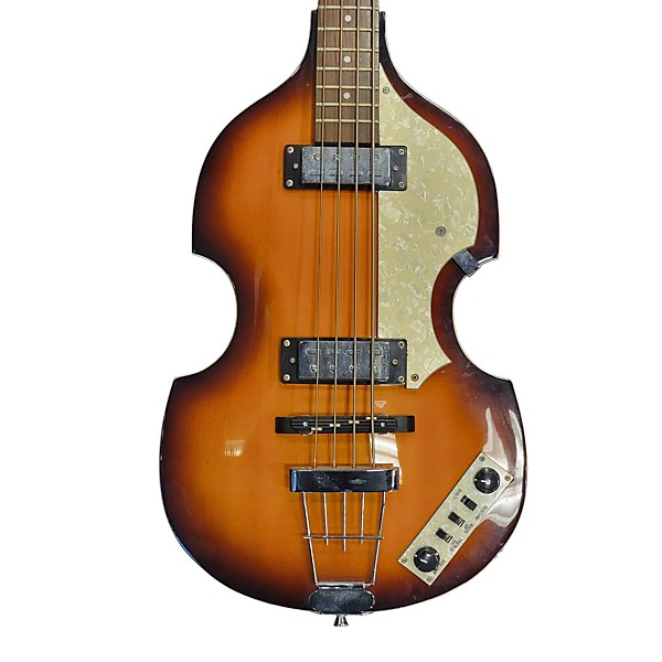 Used Hofner Viola Style Left Handed Electric Bass Guitar