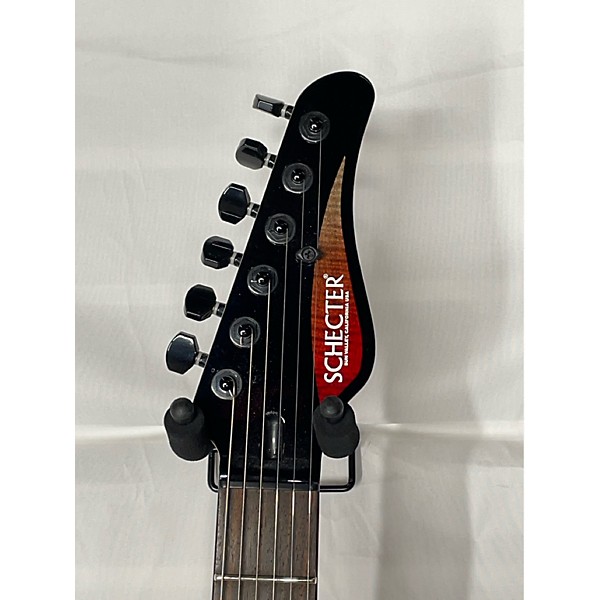 Used Schecter Guitar Research Used Schecter Guitar Research USA Custom Shop Sunset 24-6 Hipshot Electric Red Satin Black B...