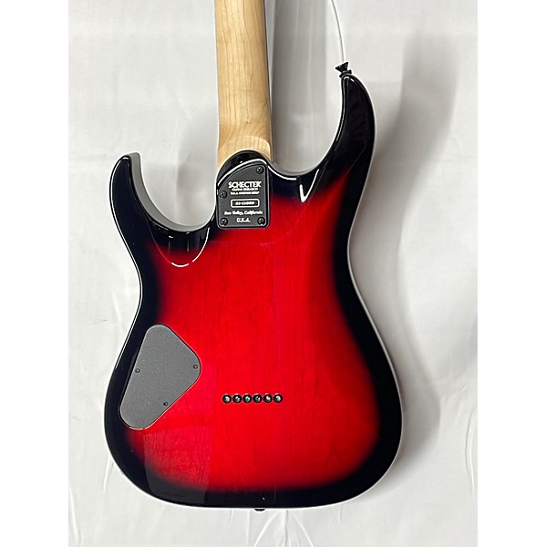 Used Schecter Guitar Research Used Schecter Guitar Research USA Custom Shop Sunset 24-6 Hipshot Electric Red Satin Black B...