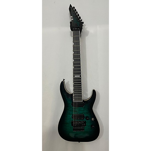 Used Used ESP E-II Horizon FR-7 7-String With Floyd Rose Turquoise Solid Body Electric Guitar