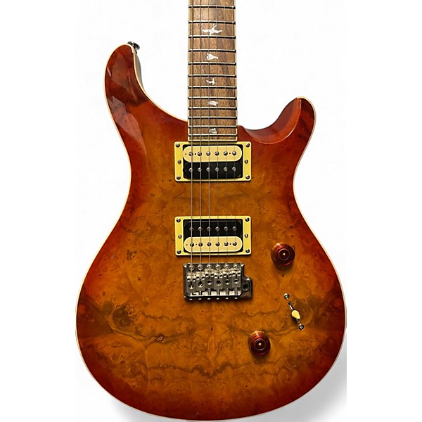 Used PRS SE Custom 24 Vintage Sunburst Burled Solid Body Electric Guitar