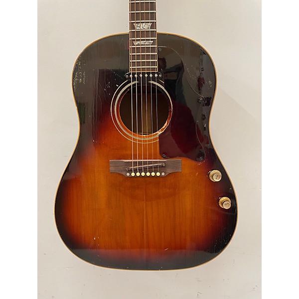 Vintage Vintage 1969 Gibson J160E 3 Tone Sunburst Acoustic Electric Guitar