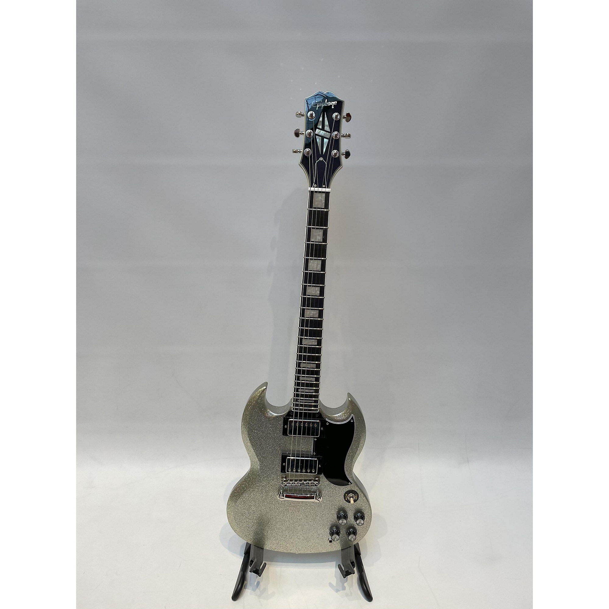 Used Epiphone SG Custom Solid Body Electric Guitar Silver
