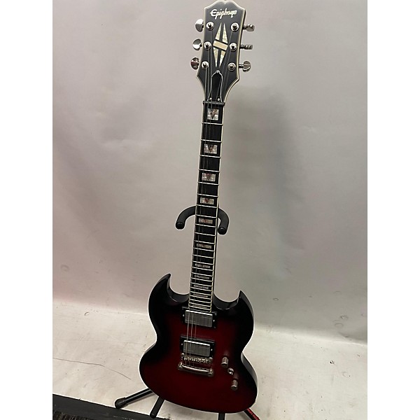 Used Epiphone Used Epiphone Prophecy SG Red Tiger Burst Solid Body Electric Guitar