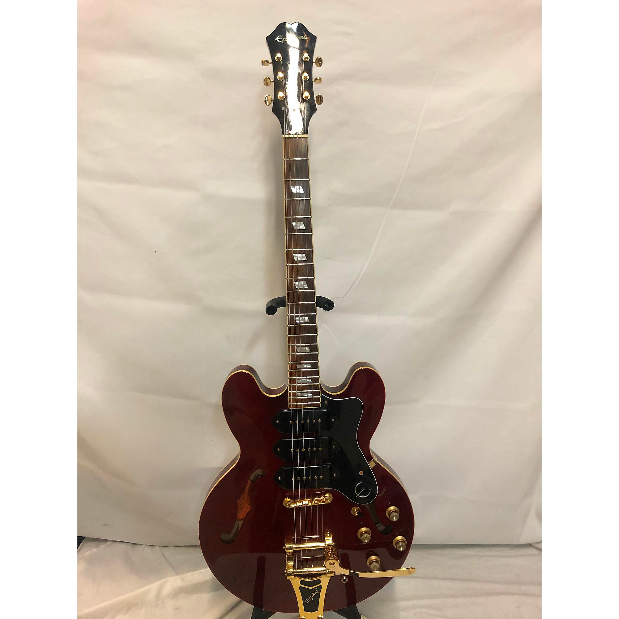 Used Epiphone Riviera Custom P93 Wine Red Hollow Body Electric Guitar