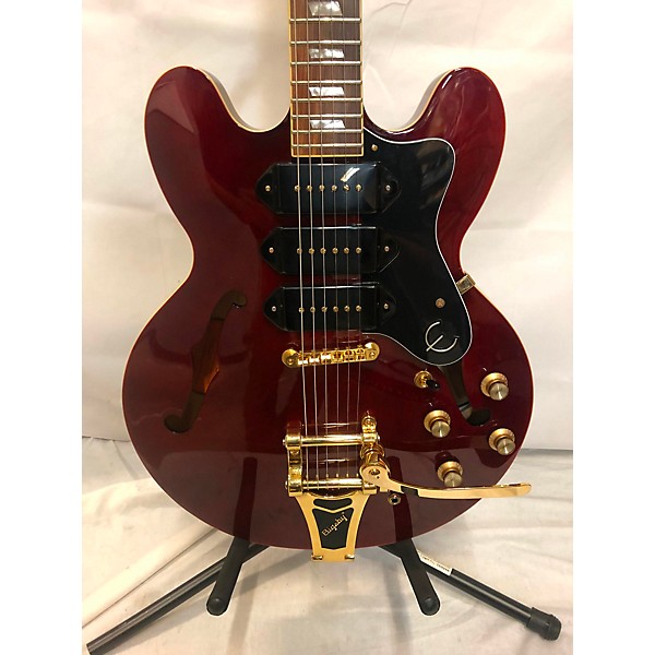 Used Epiphone Used Epiphone Riviera Custom P93 Wine Red Hollow Body Electric Guitar