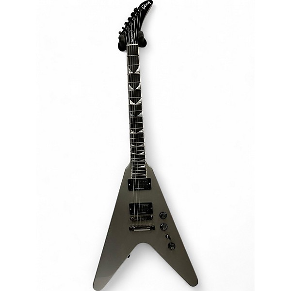 Used 2022 Gibson Dave Mustaine Flying V EXP Metallic Silver Solid Body Electric Guitar