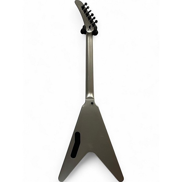 Used 2022 Gibson Dave Mustaine Flying V EXP Metallic Silver Solid Body Electric Guitar