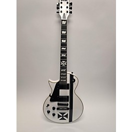 Used ESP Used ESP LTD James Hetfield Signature Iron Cross Left Handed White Solid Body Electric Guitar