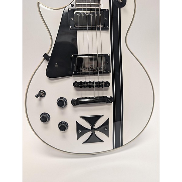 Used ESP Used ESP LTD James Hetfield Signature Iron Cross Left Handed White Solid Body Electric Guitar