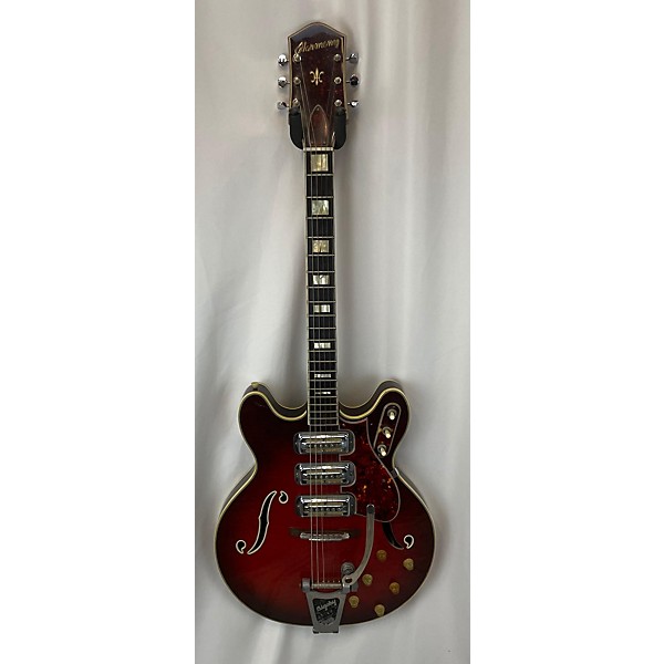 Vintage Vintage 1960s Harmony H-78 Metallic Candy Red Burst Hollow Body Electric Guitar