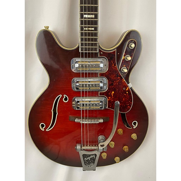 Vintage Vintage 1960s Harmony H-78 Metallic Candy Red Burst Hollow Body Electric Guitar