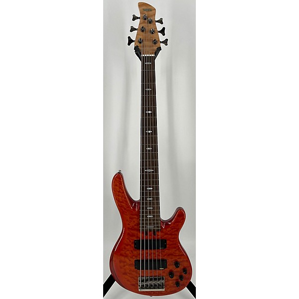 Used Yamaha TRB1006J 6-String Bass Guitar Electric Bass Guitar Transparent  Orange Quilt | Guitar Center