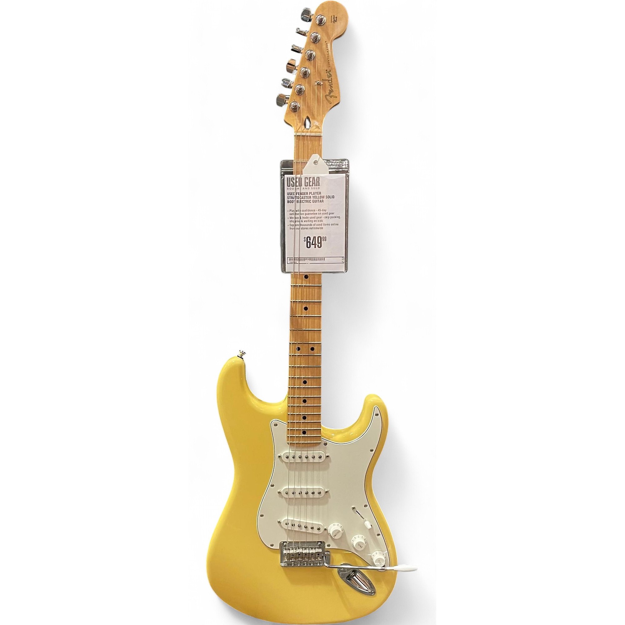 Used Fender Player Stratocaster Yellow Solid Body Electric