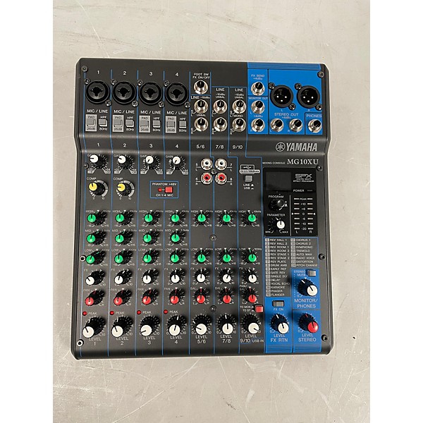 Used Yamaha MG10XU 10 Channel Mixer With Effects Unpowered Mixer