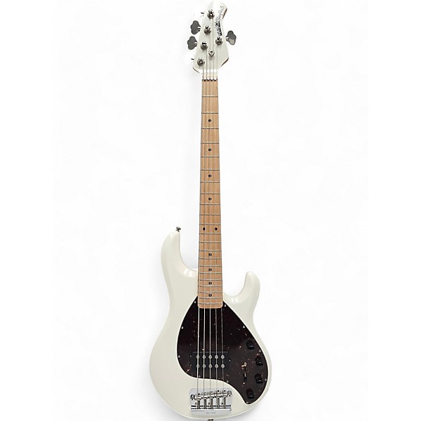 Used Ernie Ball Music Man Used Ernie Ball Music Man Stingray 5 String White Electric Bass Guitar