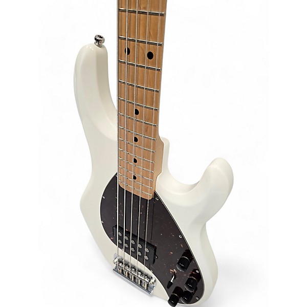 Used Ernie Ball Music Man Used Ernie Ball Music Man Stingray 5 String White Electric Bass Guitar