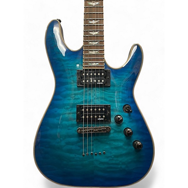 Used Schecter Guitar Research Omen Extreme 6 Trans Blue Solid Body Electric Guitar