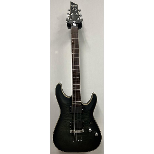 Used Schecter Guitar Research Used Schecter Guitar Research C-1 Platinum Trans Green Black Solid Body Electric Guitar