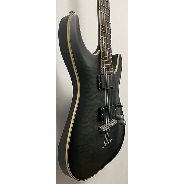 Used Schecter Guitar Research Used Schecter Guitar Research C-1 Platinum Trans Green Black Solid Body Electric Guitar