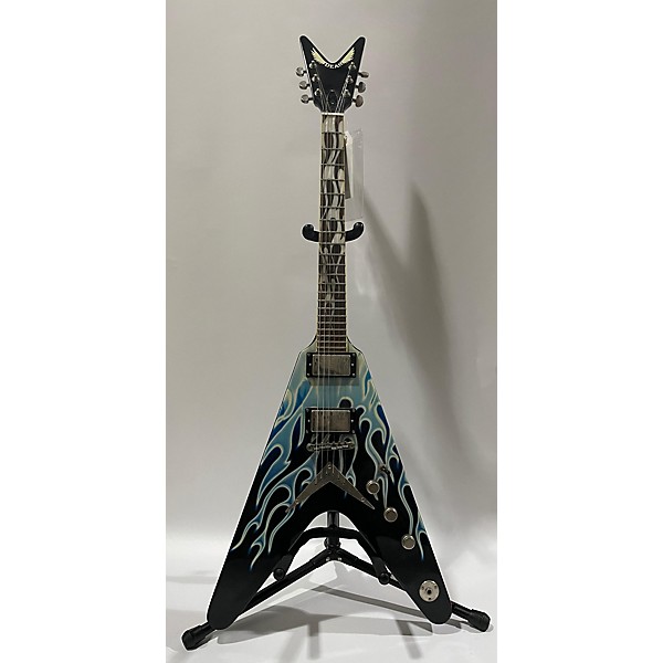 Used Dean 2007 V Inferno Electric Solid Body Electric Guitar Electric Blue  | Guitar Center