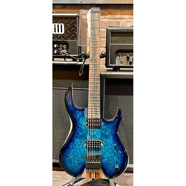 Used Used 2023 Kiesel Hk Headless 6 String FMT Neckthru Trans Aqua Burst Solid Body Electric Guitar