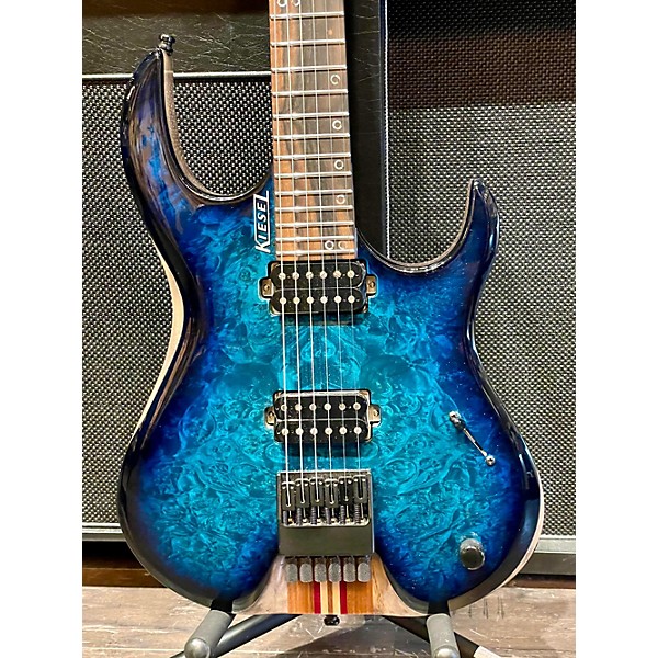 Used Used 2023 Kiesel Hk Headless 6 String FMT Neckthru Trans Aqua Burst Solid Body Electric Guitar