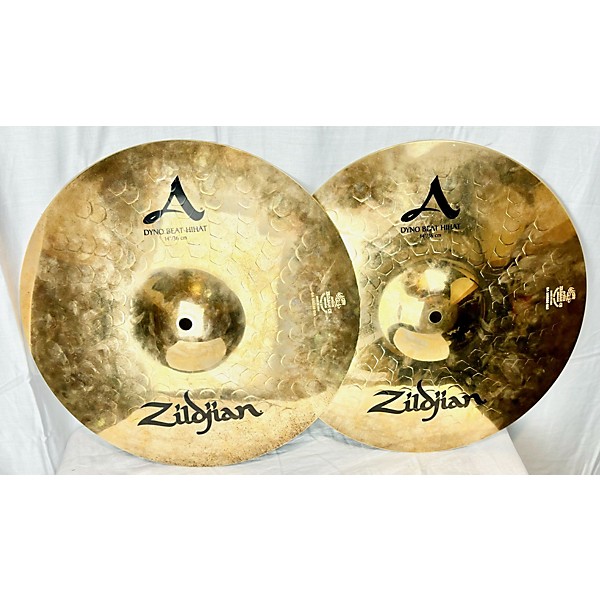 Used Zildjian 14in A Dyno Beat Hi Hat Pair Cymbal