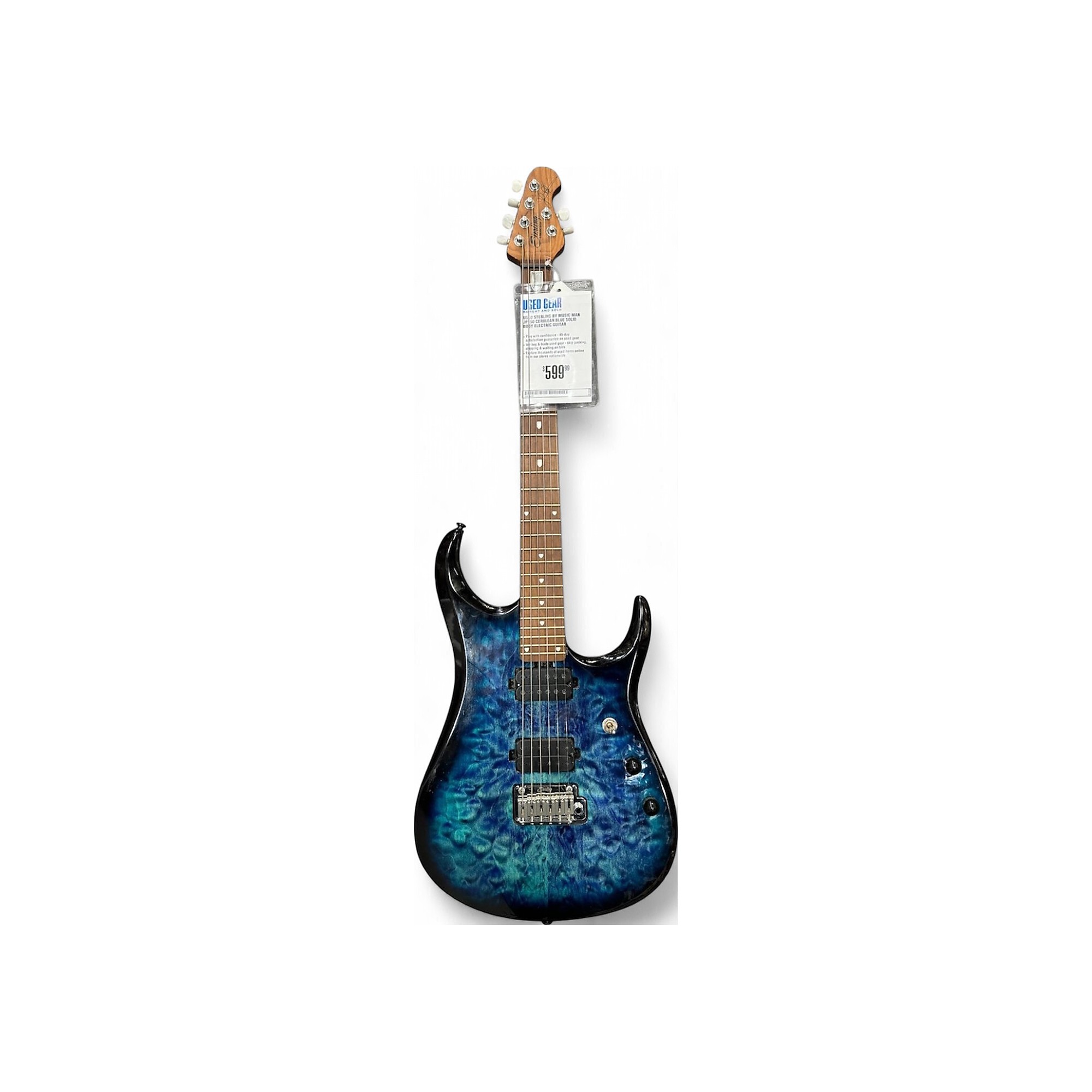Used Sterling By Music Man JP150 Cerulean Blue Solid Body