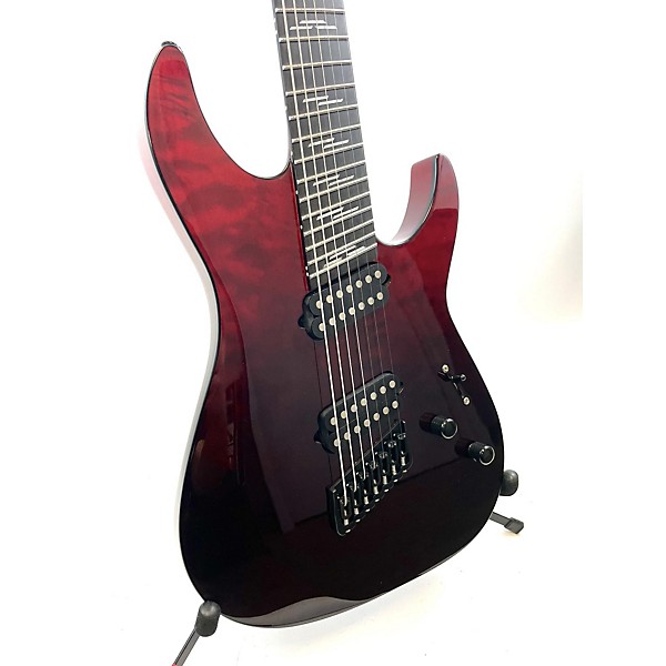 Used Schecter Guitar Research Reaper 7 String Multi-scale Blood Burst Solid Body Electric Guitar