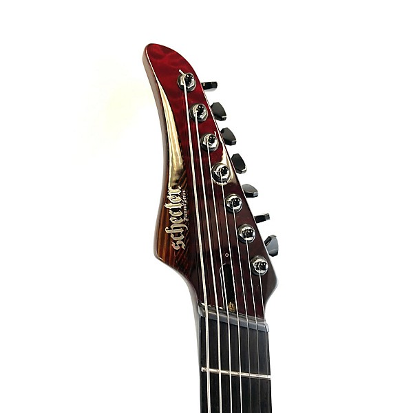 Used Schecter Guitar Research Reaper 7 String Multi-scale Blood Burst Solid Body Electric Guitar