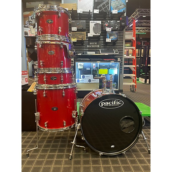 Used Used PACIFIC BY DW 5 piece DRUM SET Red Drum Kit