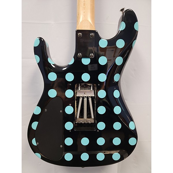 Used Kramer Used Kramer NightSwan Black/Blue Polka Dot Solid Body Electric Guitar