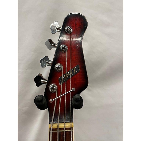 Vintage Heit Deluxe Vintage 1970s Heit Deluxe Short Scale Bass Redburst Electric Bass Guitar