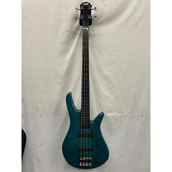 Used Zon Sonus 4 Fretless Electric Bass Guitar Blue | Guitar Center