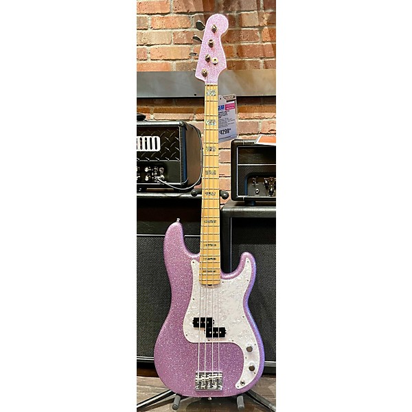 Used Fender 2017 Limited Edition Adam Clayton Precision Bass Purple Sparkle Electric Bass Guitar