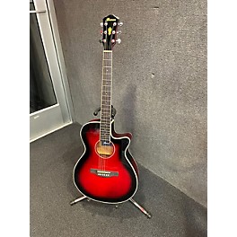 Used Ibanez Used Ibanez AEG8E-TRS Trans Red Acoustic Electric Guitar