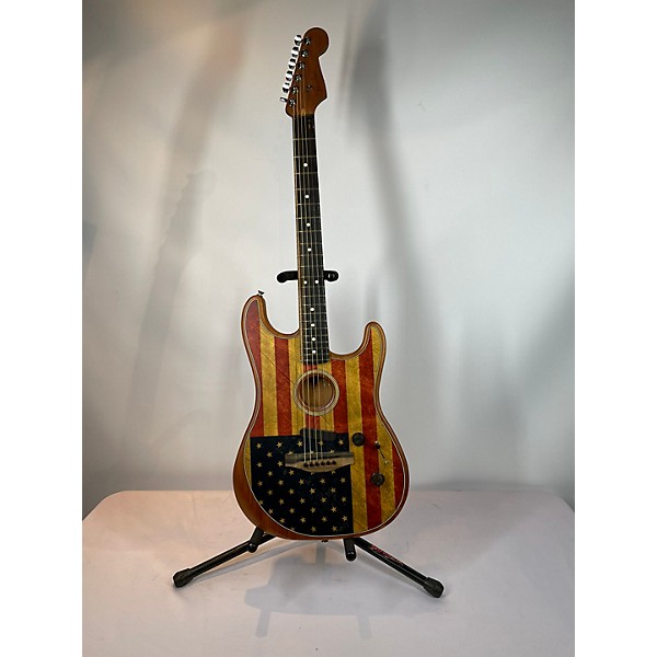 Used Fender American Acoustasonic Telecaster Limited Edition American Flag Acoustic Electric Guitar