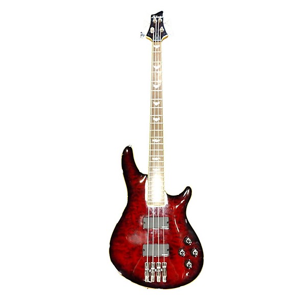 Used Schecter Guitar Research Used Schecter Guitar Research C4 4 String Trans Red Electric Bass Guitar