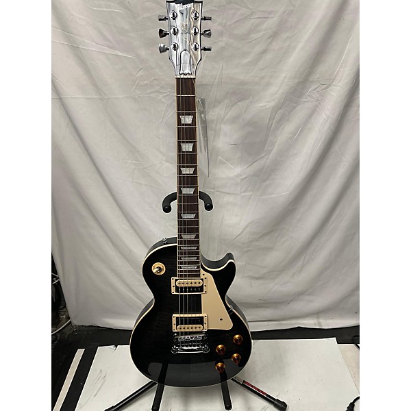 Used Gibson Used 2023 Gibson Les Paul Traditional Pro V Flame Top Ebony Burst Solid Body Electric Guitar