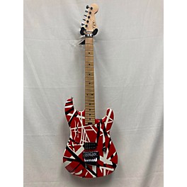 Used EVH Used EVH Striped Series Red With Black And White Stripes Solid Body Electric Guitar