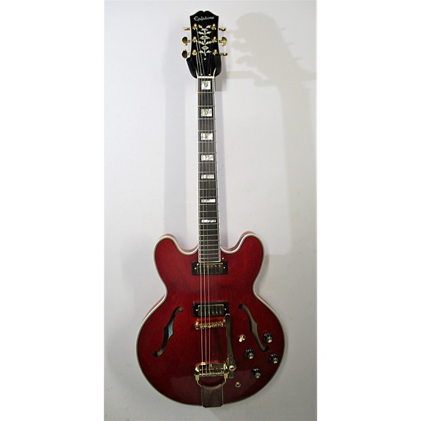 Used Epiphone Used Epiphone 50th Anniversary 1962 Reissue Sheraton E212TV Tremotone Red Hollow Body Electric Guitar