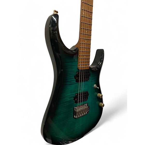 Used Sterling by Music Man Used Sterling by Music Man JP150 Teal Flame Solid Body Electric Guitar